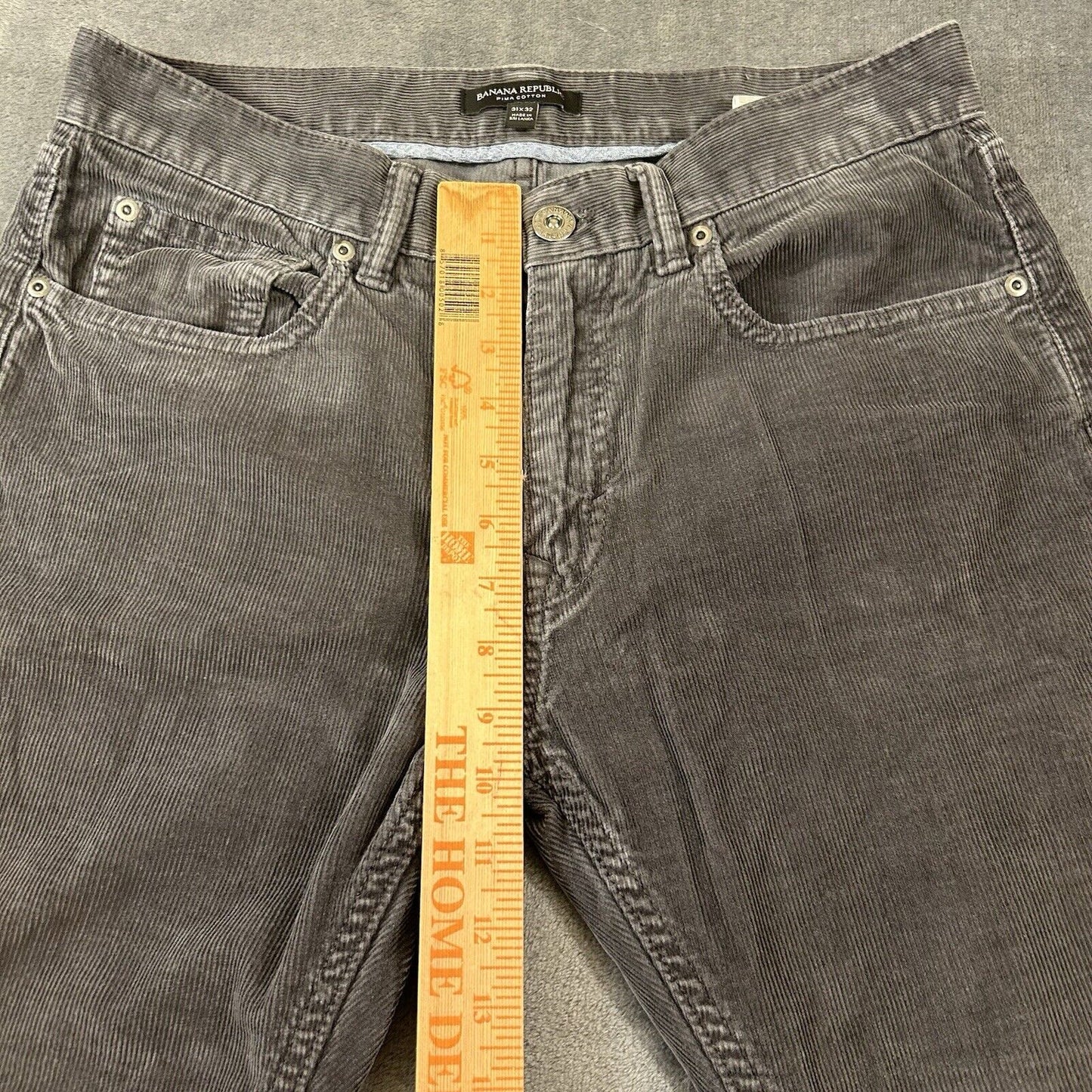 Banana Republic Corduroy Pants Mens 31x32" Gray Straight Fit Casual Work Pima