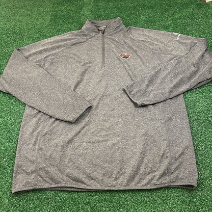 Minnesota Wild Sweater Mens Extra Large Gray Pullover Sweatshirt 1/4 Zip NHL