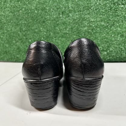 Born Boc Nadiyya Clogs Womens 8.5 M Black Pebbled Leather Shoes Slip On Nurse