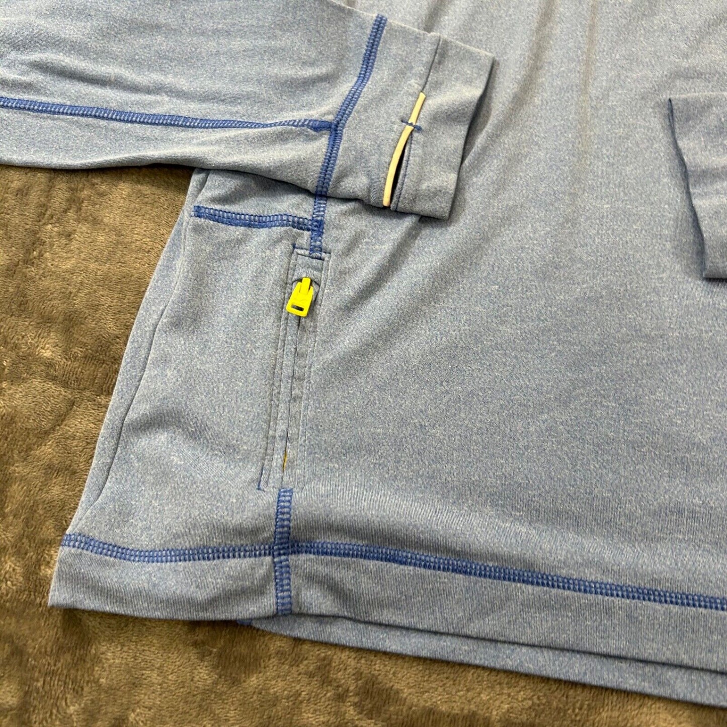 Hollister Sport Sweater Mens Medium Blue Pullover Quarter Zip Golf Sweatshirt