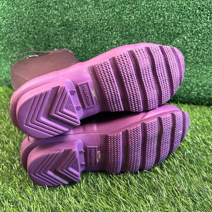 Hunter Original Tall Rain Boots Youth Kids 6 Purple Buckle Rubber Waterproof