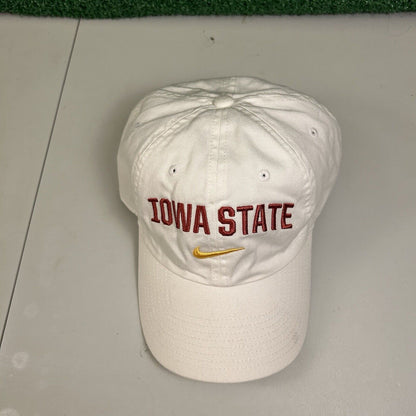 Nike Iowa State Cyclones Baseball Hat Cap Mens Strapback White Heritage86 Drifit