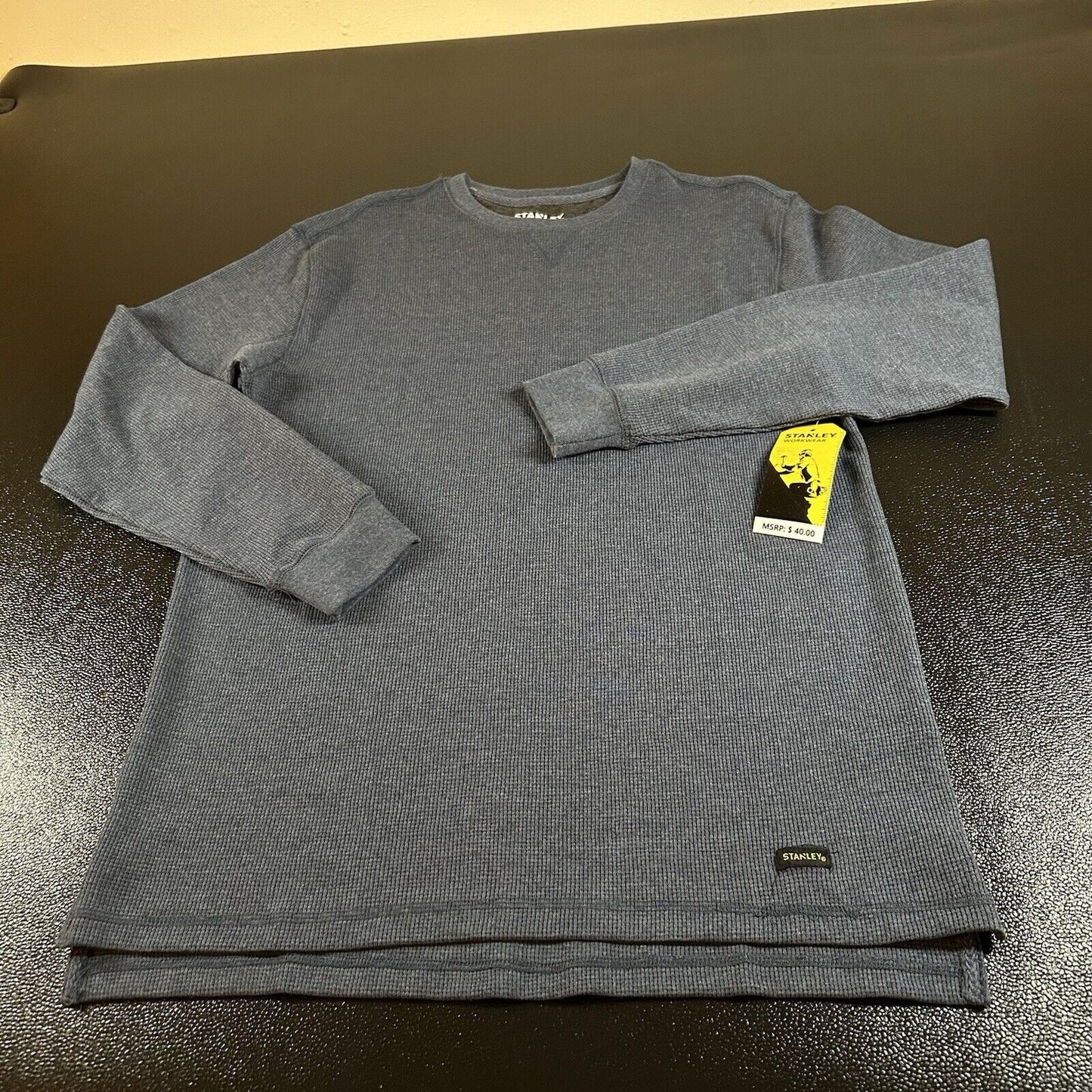 Stanley Workwear Shirt Mens Small Blue Long Sleeve Thermal Heather Comfort NEW