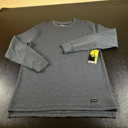 Stanley Workwear Shirt Mens Small Blue Long Sleeve Thermal Heather Comfort NEW