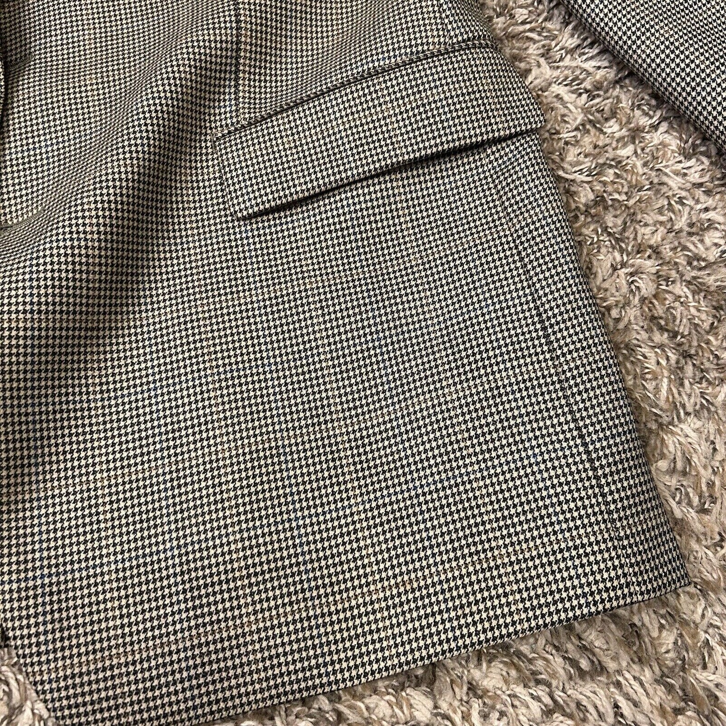Lauren Ralph Lauren Suit Jacket Mens 44R Brown Black Houndstooth 100% Wool