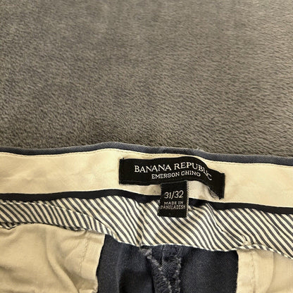 Banana Republic Emerson Chino Pants Mens 31x32" Blue Khaki Casual Work Canvas