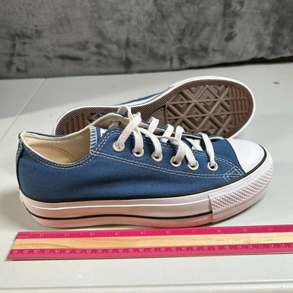 Converse All Star Lift Ox Low Top Platform Sneakers Blue Canvas Shoes Womens 7.5
