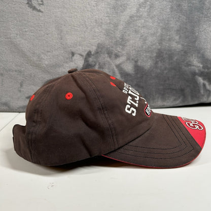 St Johns Hockey Hat Cap Mens Strap Back Brown Red College University Adjustable