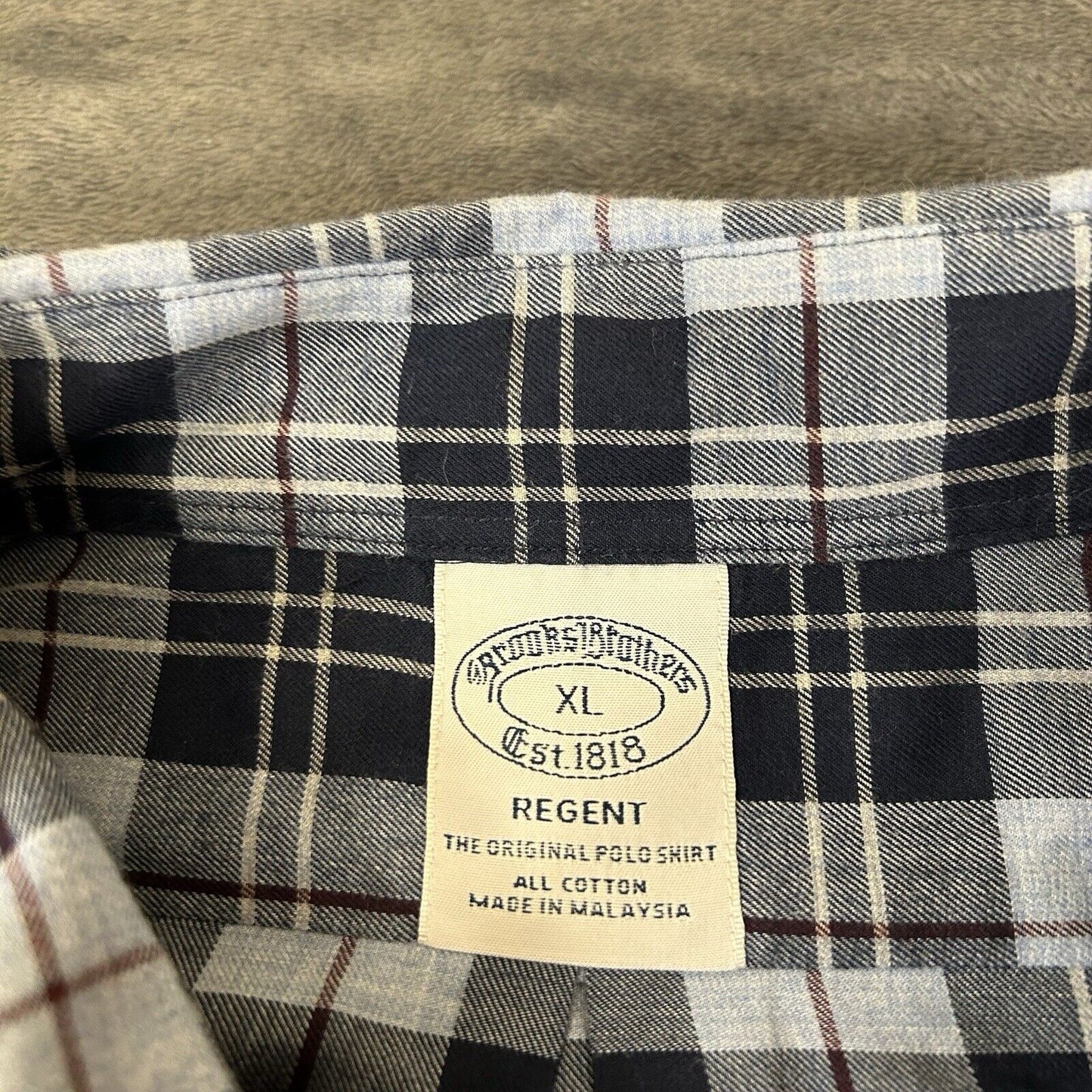 Brooks Brothers Regent Shirt Mens Extra Large Blue Plaid Button Up Long Sleeve