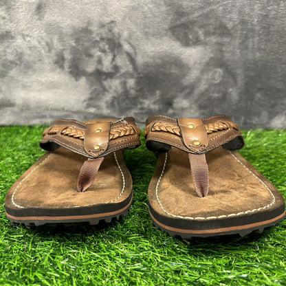 Clarks Fenner Nerice Sandals Womens 10 M Brown Leather Flip Flops Casual Comfort