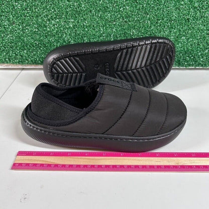 Crocs Classic Puff Mocs Black Slip On Casual Comfort Shoes Lined Womens 7 New