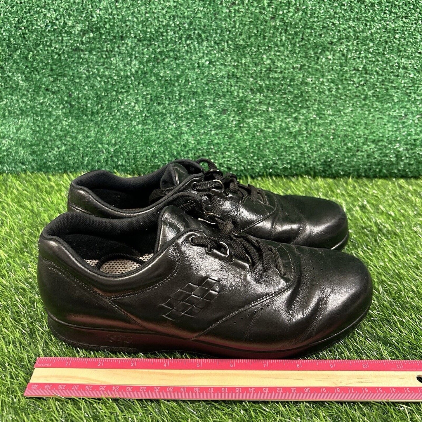 SAS Free Time Womens 9 Black Leather Shoes Sneaker Athletic Walking Comfort