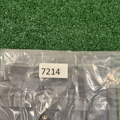 Izod Saltwater Shirt Mens Large Blue Button Up Short Sleeve Relaxed Classics New