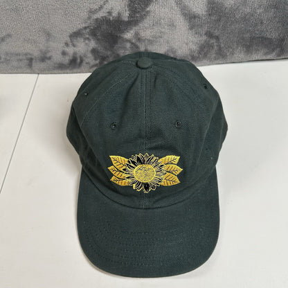 Natural Americna Spirit Hat Cap Adult Strap Back Green Yellow Flower Adjustable