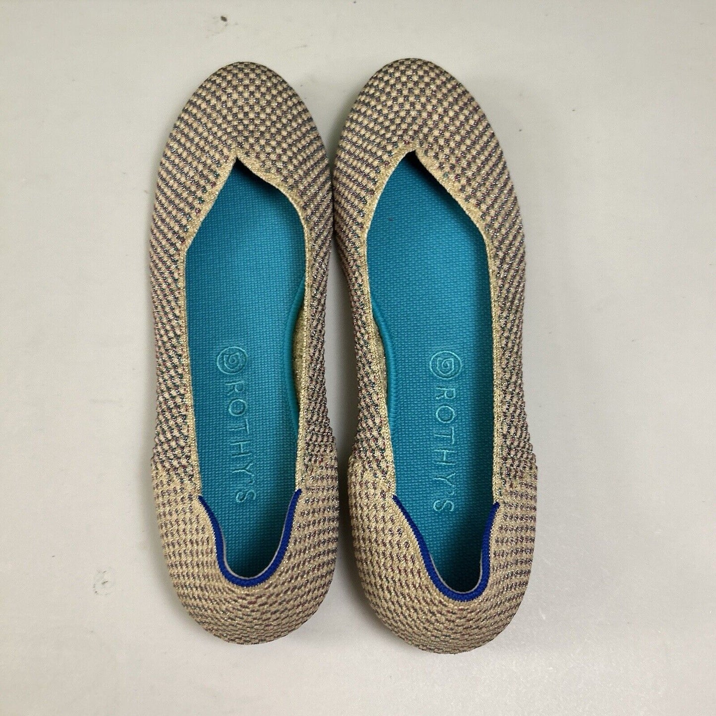 Rothys Multi Metallic Flats Womens 12.5 Cream Casual Comfort Limited Edition