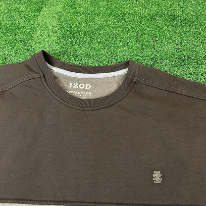 Izod Performance Sweater Mens XXL 2XL Gray Black Pullover Sweatshirt Stretch