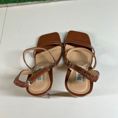 Steve Madden Gracey Brown Heeled Sandals Strappy Square Toe Heels Womens 6.5 M