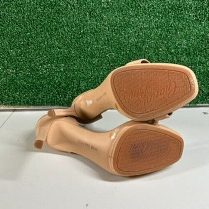 Gianni Bini Nude Heels Stiletto Sandals Slip On Outdoor Summer Womens 11 M