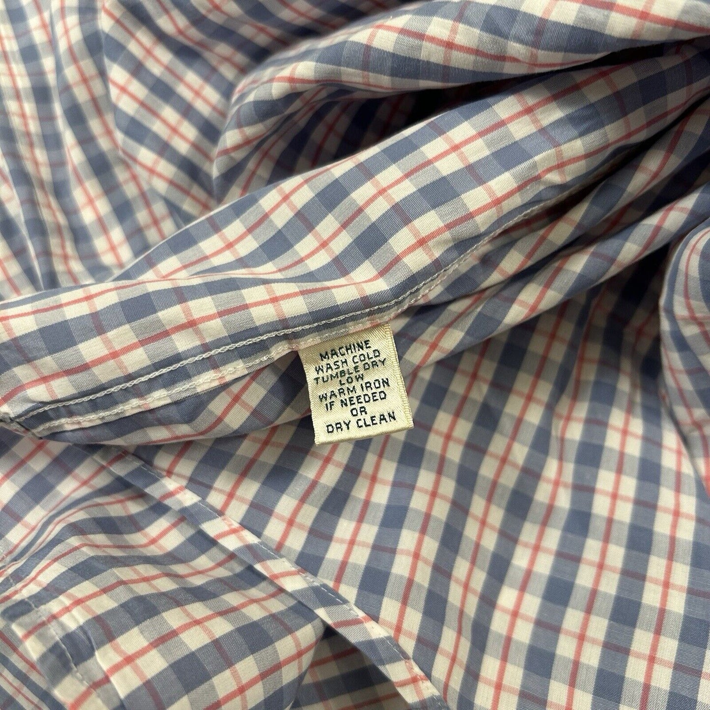 Fairway Greene Shirt Mens Large Blue White Red Check Button Up Long Sleeve Golf