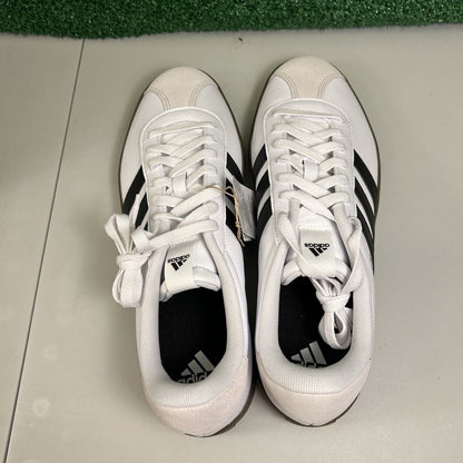 Adidas VL Court 3.0 Mens 10.5 White Black Shoes Sneaker Athletic Leather NEW