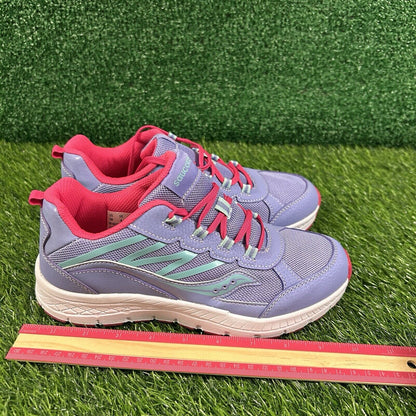 Saucony Dash Kids 5Y Purple Blue Shoes Sneakers Athletic Leather Comfort NEW