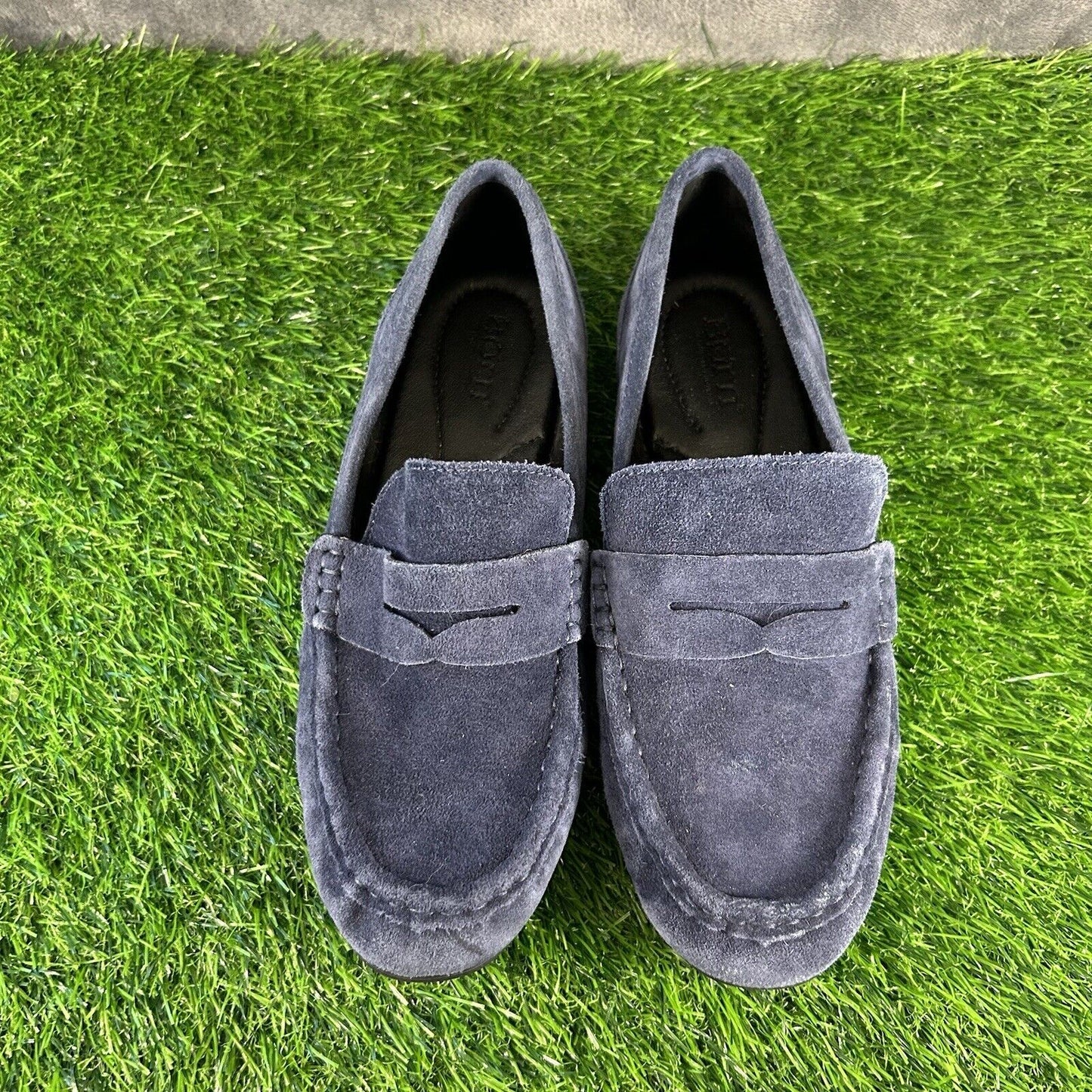 Born Malena Loafer Womens 6.5 M Blue Suede Leather Shoes Slip On Casual Comfort