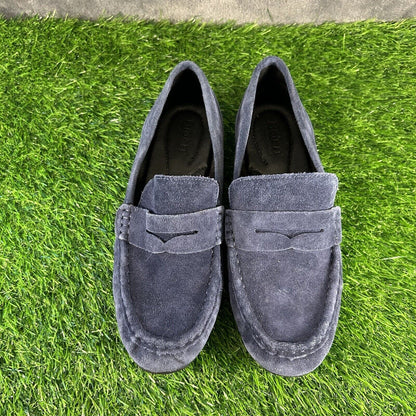Born Malena Loafer Womens 6.5 M Blue Suede Leather Shoes Slip On Casual Comfort