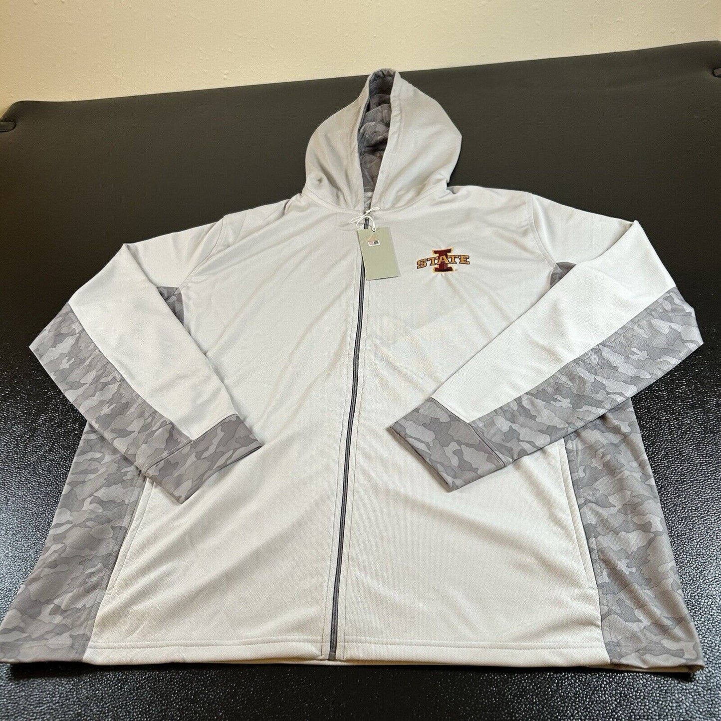 Iowa State Cyclones Hoodie Womens 3X Gray Full Zip Sweatshirt Mesh Vansport NEW