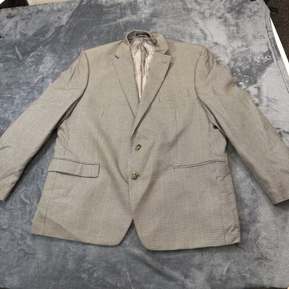 Lauren Ralph Lauren Suit Jacket Mens 46 R Brown Black Houndstooth 100% Wool