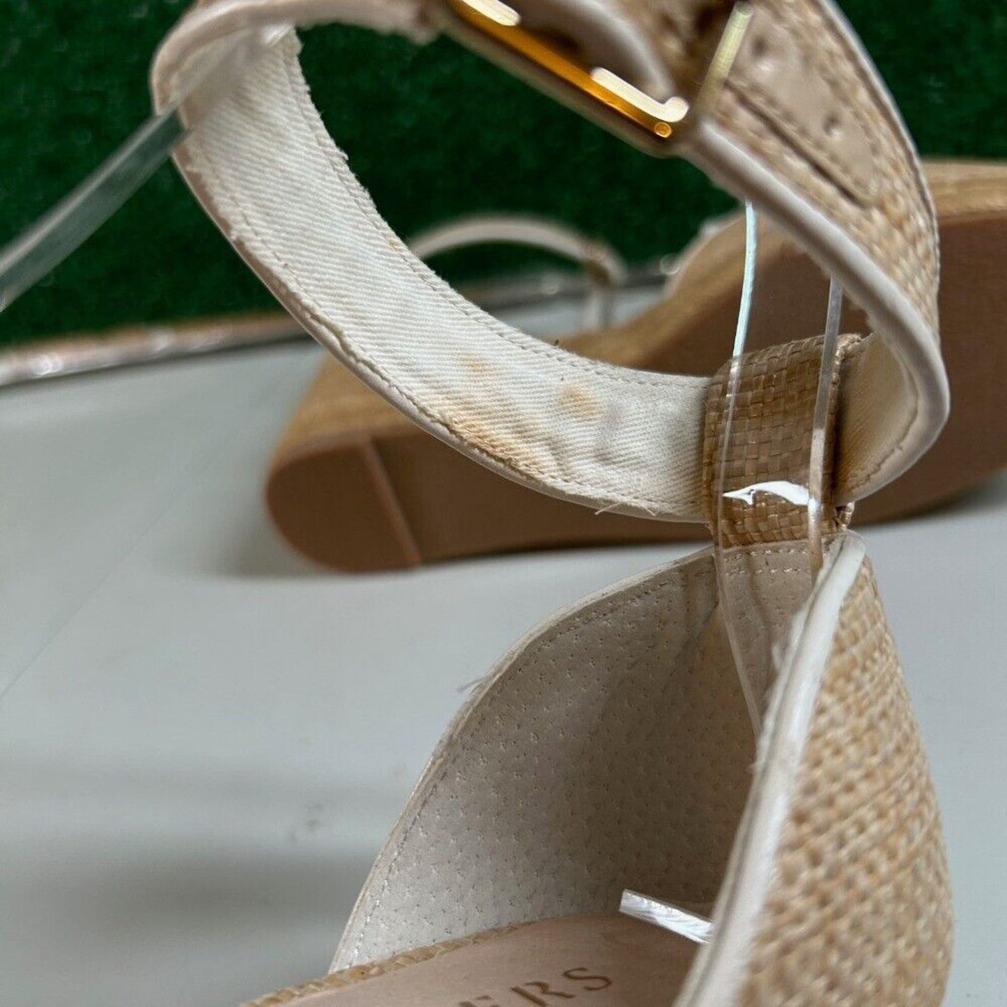 Jack Rogers Palmer Espadrille Wedge Sandals Ankle Strap Beige Womens 7.5 M