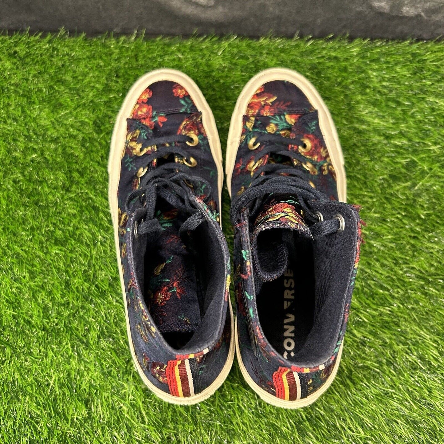 Converse Lift Ripple Womens 7.5 Blue White Flroal Shoes Sneakers High Top Casual