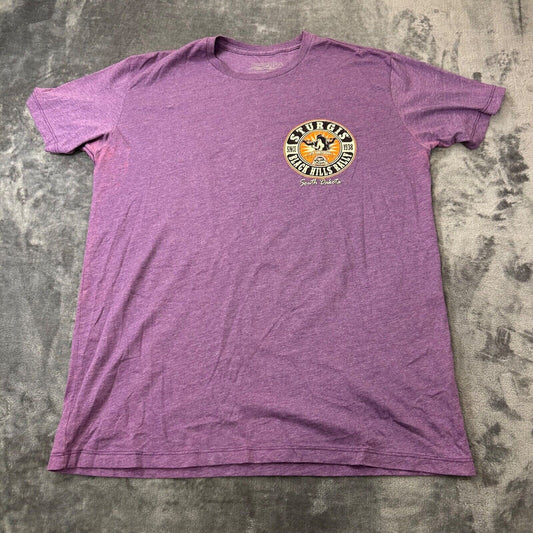 Motorcycle Rally Sturgis Shirt Mens Extra Large Purple Short Sleeve South Dakota