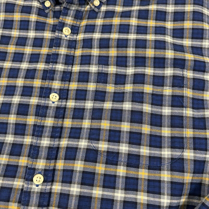 Gap Shirt Mens Extra Large Blue Yellow Plaid Button Up Long Sleeve Work Colorful