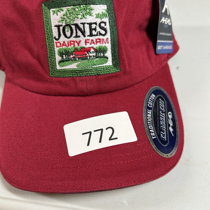Jones Dairy Farm Hat Cap Mens Strap Back Red Classic Cut Ahead Vintage New