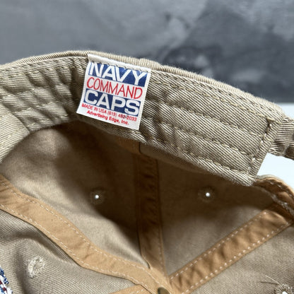 Vintage Reagan Library Air Force One Hat Cap Mens Tan Strap Back Adjustable