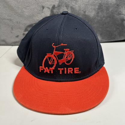 New Belgium Brewing Fat Tire Hat Cap Mens Snapback Navy Orange Adjustable Beer