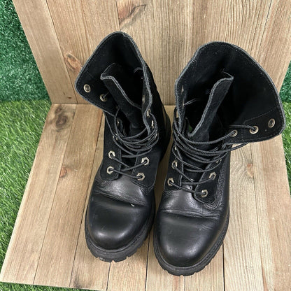 Timberland Authentics Boots Womens 6 M Black Ankle Leather Outdoor Lace Up