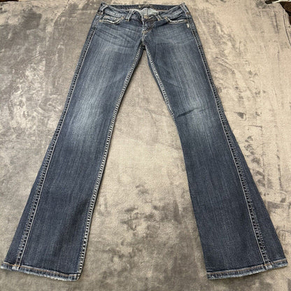 Silver Frances Jeans Womens 18 Blue 27x33" Blue Denim Pants Flare Stretch Casual