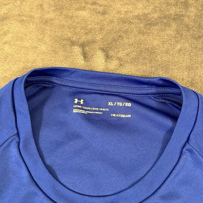 Under Armour Shirt Mens Extra Large Blue Short Sleeve Athletic Running Heatgear