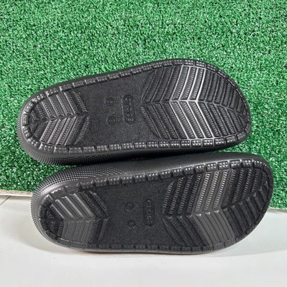 Crocs Classic Puff Mocs Beige Black Slip On Casual Comfort Shoes Womens 8 New