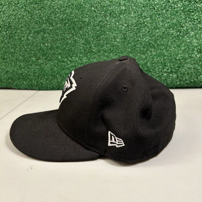 Minnesota Wild Hat Cap Mens 7 1/4 Black White New Era NHL Hockey Fitted Logo