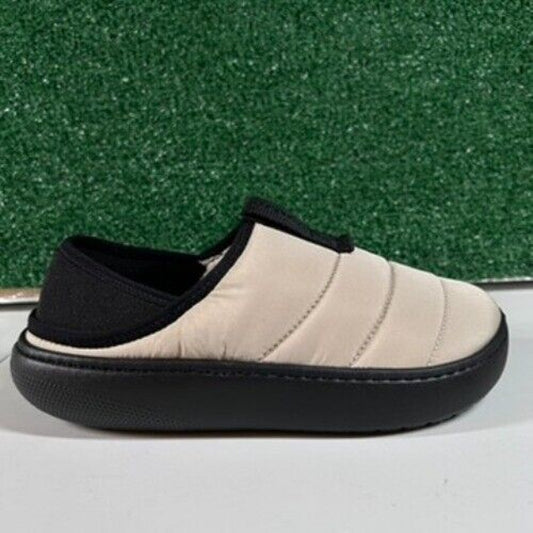 Crocs Classic Puff Mocs Beige Black Slip On Casual Comfort Shoes Womens 7 New