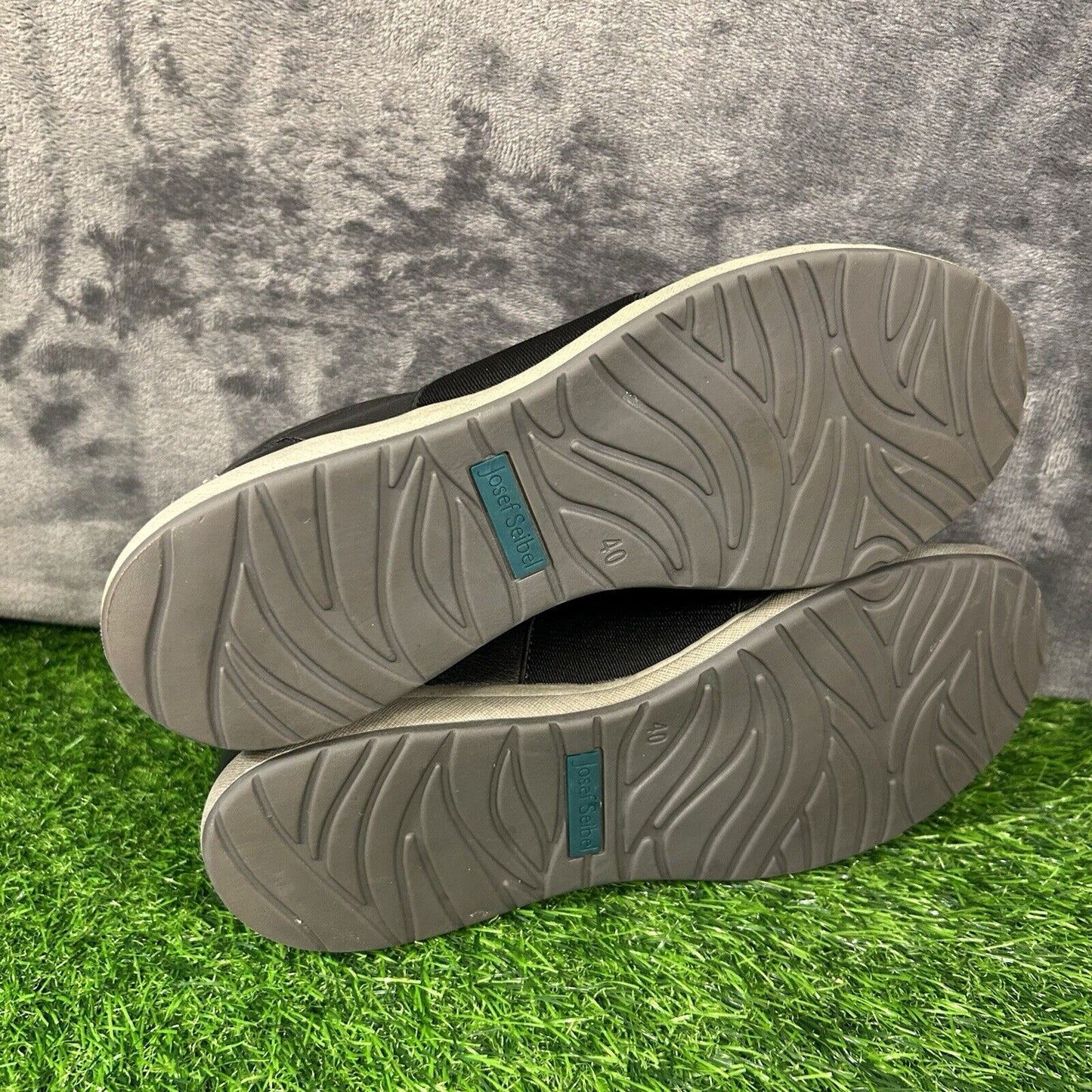 Josef Seibel Damen Womens 9 Black Leather Shoes Sneakers Casual Slip On Fashion