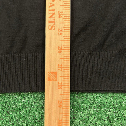 Eddie Bauer Sweater Mens Large Black Knit Cashmere V-neck Pullover Sweatshirt