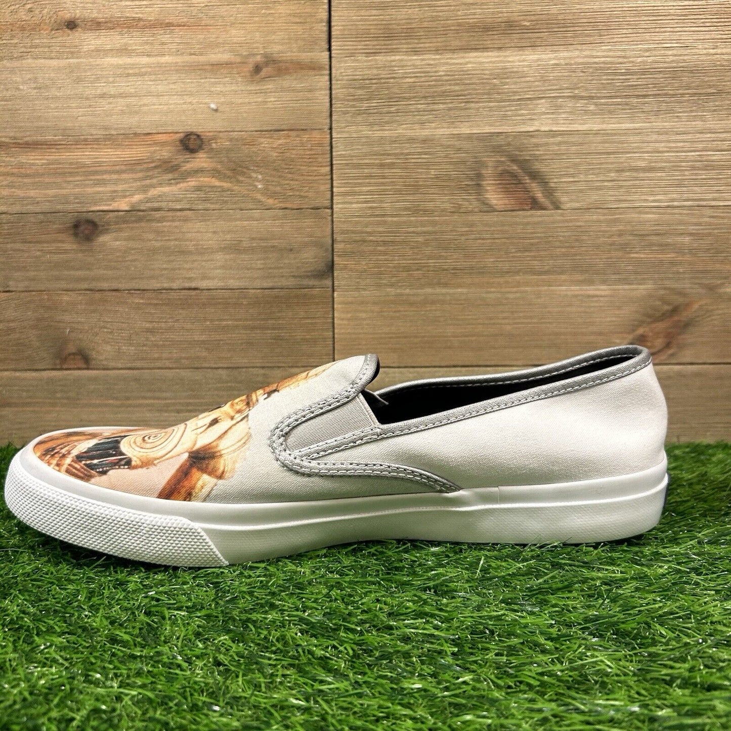 Sperry Star Wars Mens 10.5 White Graphic Shoes Sneakers Slip On R2D2 C3PO Casual