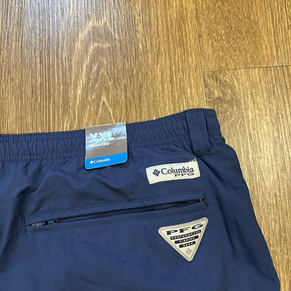 Columbia PFG Shorts Mens XXL 2XL 43" Blue Relaxed Fit Outdoor Fishing Nylon New