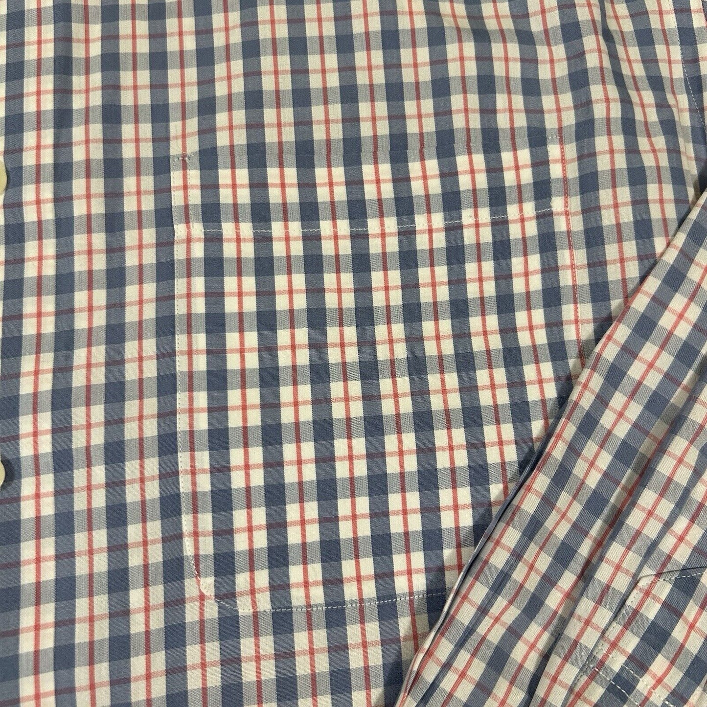 Fairway Greene Shirt Mens Large Blue White Red Check Button Up Long Sleeve Golf