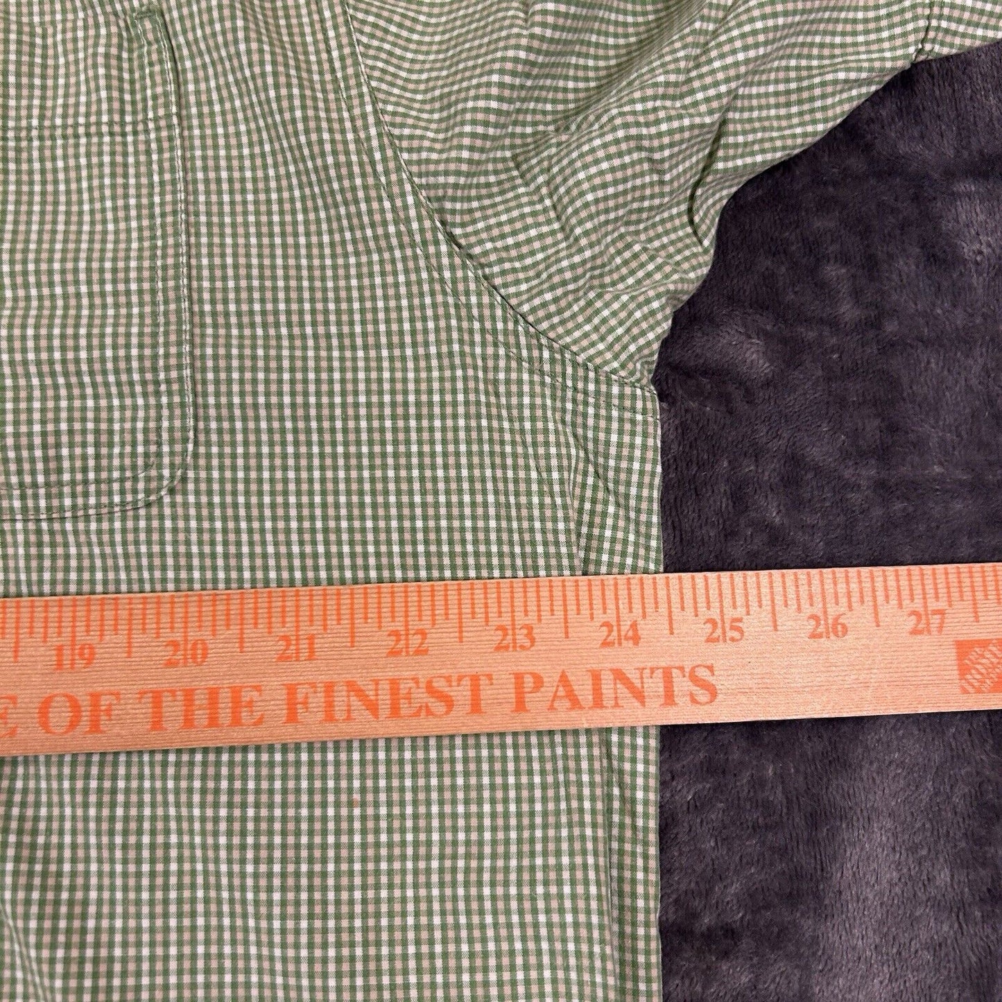 Wrangler Shirt Mens Large Green White Check Button Up Short Sleeve Western