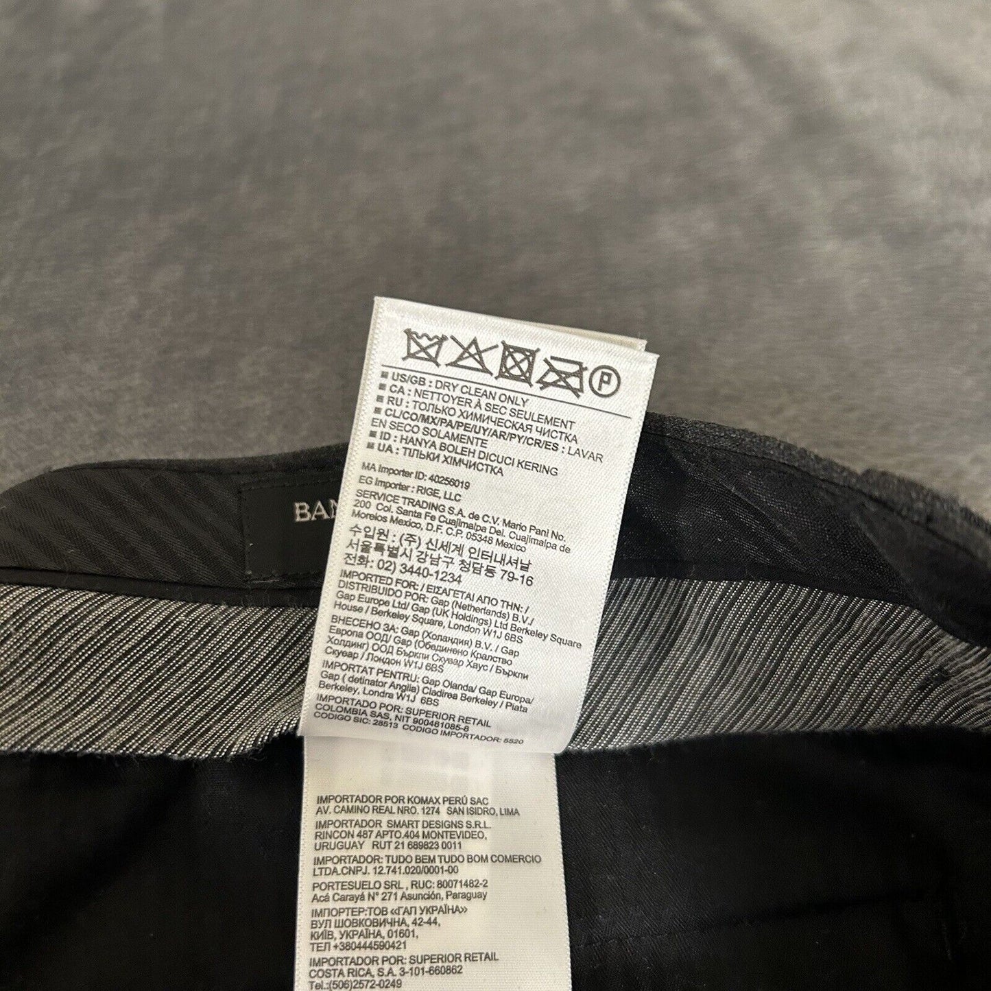 Banana Republic Dress Pants Mens 36x30 Gray Slacks Work Wool Tailored Slim Fit