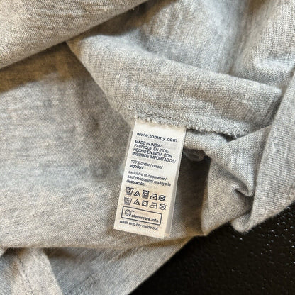 Tommy Hilfiger Polo Shirt Mens Small Gray Band Collar Short Sleeve Preppy New